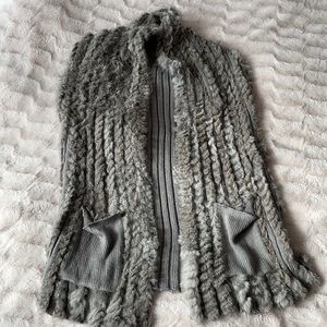 Rabbit Fur sweater vest, size L. Like new!